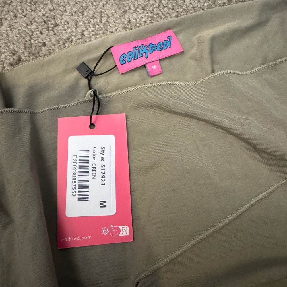 Asymmetrical Olive Green Women's Top - Picture 3 of 3